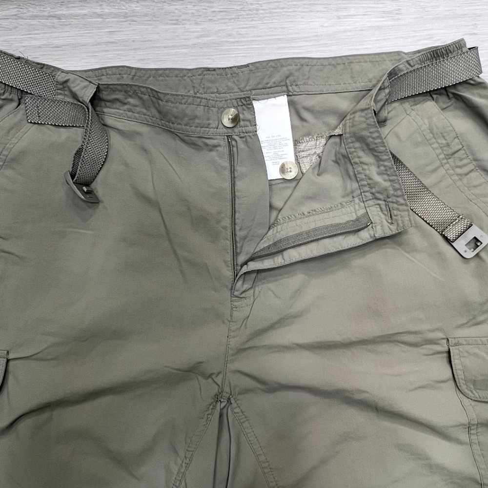 Columbia Titanium Omni-Dry Mens XL Cargo Shorts Khaki Tan Hiking Utility Belted - Picture 15 of 16